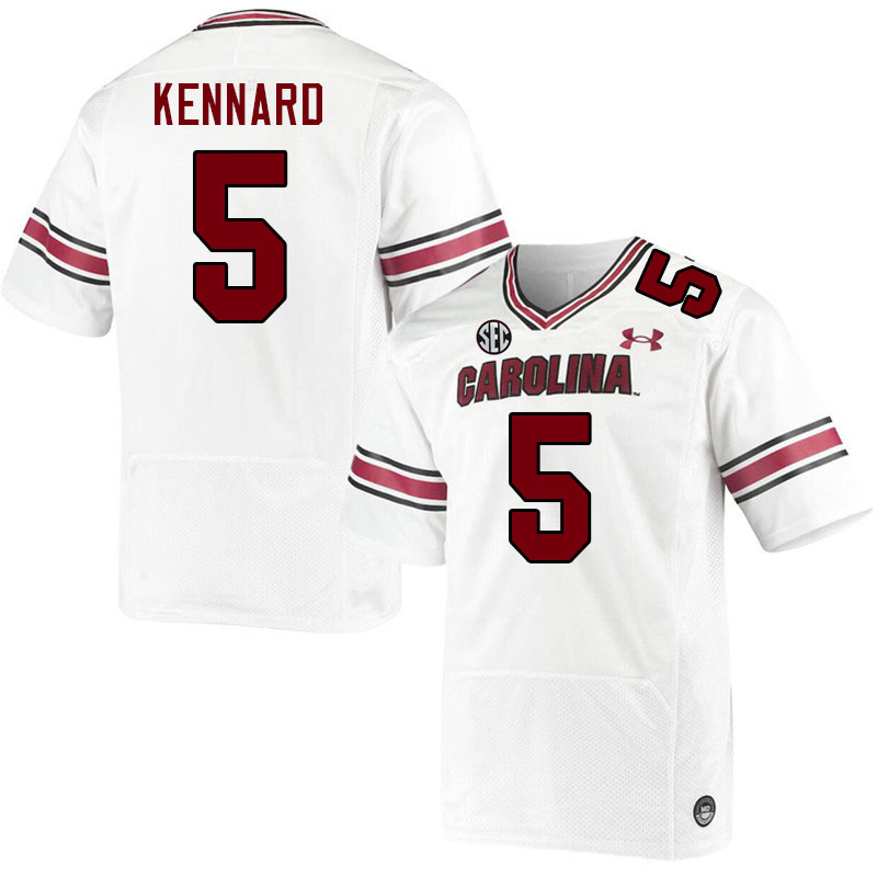 Men #5 Kyle Kennard South Carolina Gamecocks College Football Jerseys Stitched-White
